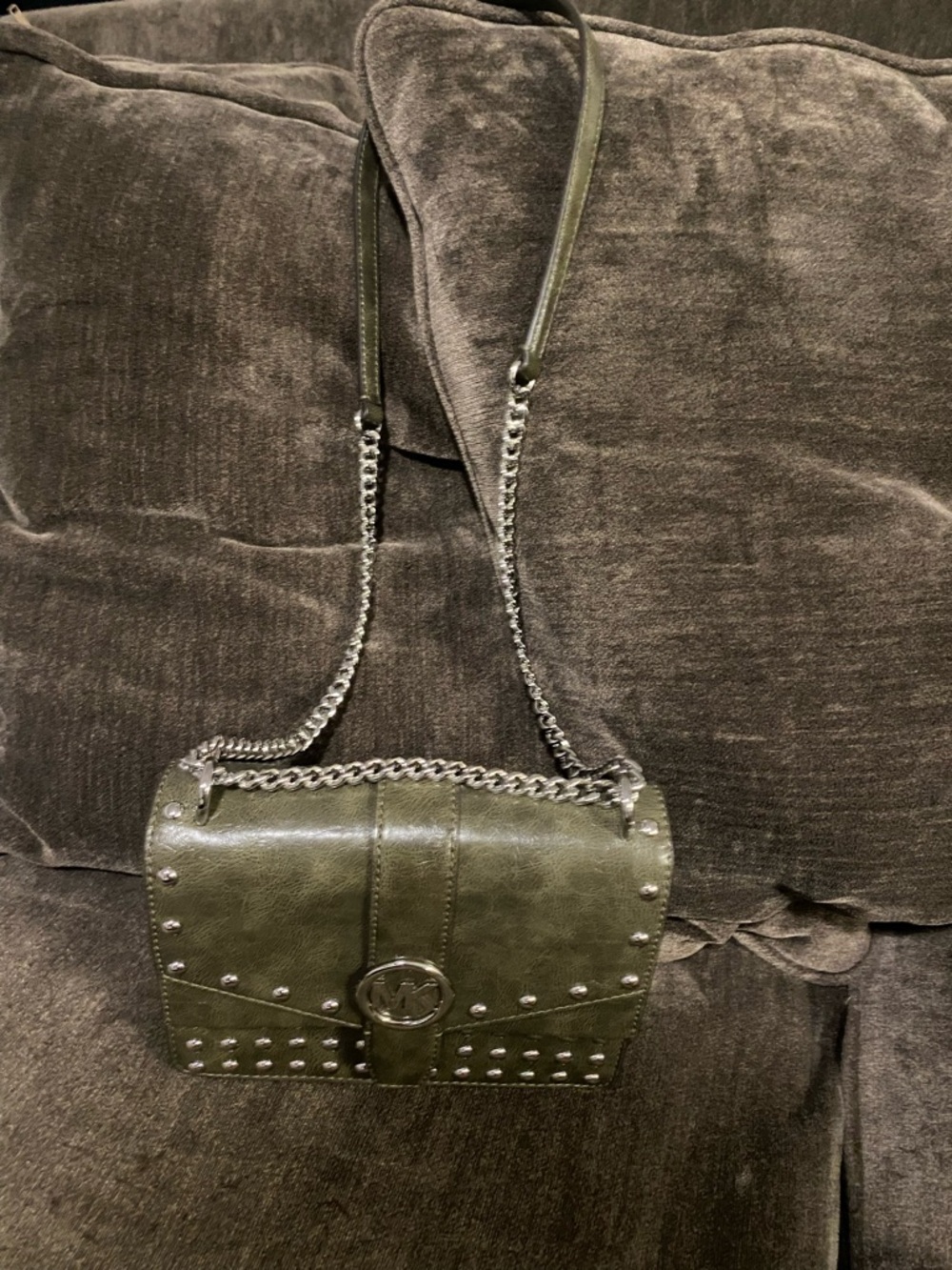Michael Kors Greenwich Small Studded Distressed Crossbody Bag